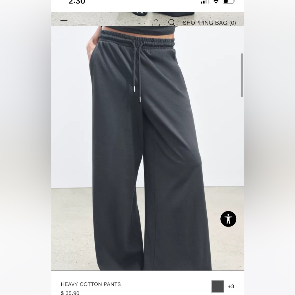 Zara heavy cotton pants